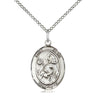 Sterling Silver St. Kevin Patron Saint Medal Necklace 3/4 inch with 18 inch Chain by Bliss Manufacturing