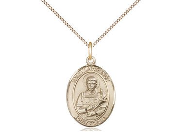 Gold Filled St. Lawrence Patron Saint Medal Necklace 3/4 x 1/2 inch with 18 inch chain by Bliss