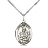 Sterling Silver St. Lawrence Patron Saint Medal Necklace 3/4 x 1/2 inch with 18 inch chain by Bliss