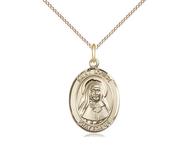Gold Filled St. Louise de Marillac patron saint medal necklace 3/4 inch x 1/2 inch with 18 inch chain by Bliss Manufacturing