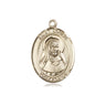 14kt Solid Gold St. Louise de Marillac patron saint medal pendant, 3/4 inch by 1/2 inch, handmade by Bliss