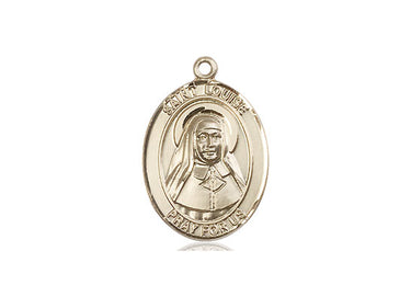 14kt Solid Gold St. Louise de Marillac patron saint medal pendant, 3/4 inch by 1/2 inch, handmade by Bliss