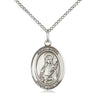 Sterling silver St. Lucia of Syracuse patron saint medal necklace 3/4 x 1/2 inches on 18 inch chain by Bliss
