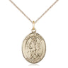 14kt Gold Filled St. Lazarus Patron Saint Medal Necklace 3/4 x 1/2 inch with 18 inch Chain by Bliss
