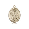 14kt Solid Gold St. Lazarus Patron Saint Medal Pendant 3/4 x 1/2 inch Handcrafted by Bliss USA