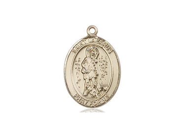 14kt Solid Gold St. Lazarus Patron Saint Medal Pendant 3/4 x 1/2 inch Handcrafted by Bliss USA
