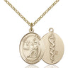 14kt Gold Filled St. Luke the Apostle Medal Necklace 3/4 inch x 1/2 inch on 18 inch Chain by Bliss USA