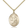 14kt Gold Filled St. Luke the Apostle Patron Saint Medal Necklace 3/4 x 1/2 inch with 18 inch Chain by Bliss