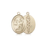 14kt Solid Gold St. Luke the Apostle Patron Saint Medal Pendant 3/4 x 1/2 inch Handcrafted by Bliss USA