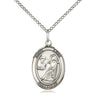 Sterling Silver St. Luke the Apostle Patron Saint Medal Necklace 3/4 x 1/2 inches 18 inch Chain by Bliss