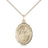 14kt gold filled St. Maria Faustina patron saint medal necklace with 18 inch curb chain, handmade in USA by Bliss