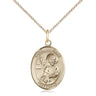 Gold Filled St. Mark the Evangelist patron saint medal necklace with 18 inch chain, 3/4 x 1/2 inches, made in USA by Bliss