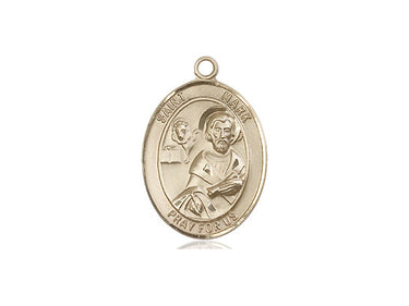 14kt Solid Gold St. Mark the Evangelist Medium Catholic Patron Saint Medal Pendant by Bliss