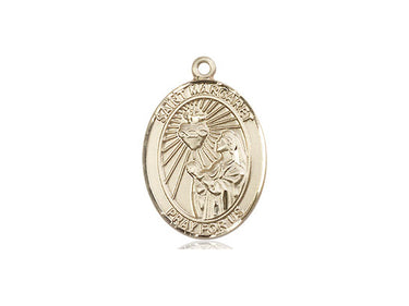 14kt Solid Gold St. Margaret Mary Alacoque patron saint medal pendant 3/4 x 1/2 inches Bliss
