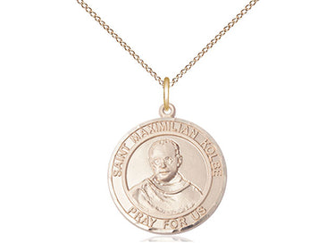 14kt Gold Filled St. Maximilian Kolbe Patron Saint Medal Necklace 3/4 x 5/8 with 18 inch Chain by Bliss