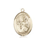 14kt solid gold St. Matthew the Apostle medal pendant, 3/4 x 1/2 inches, handcrafted by Bliss Manufacturing USA