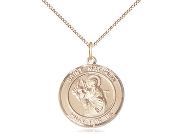 14kt Gold Filled St. Matthew the Apostle Patron Saint Medal Necklace 3/4 x 5/8 with 18 inch Curb Chain by Bliss