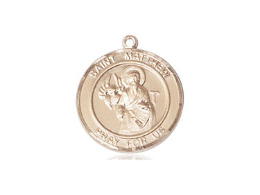 14kt solid gold St. Matthew the Apostle patron saint medal pendant 3/4 x 5/8 inches by Bliss
