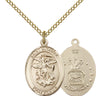 14kt Gold Filled St. Michael Air Force Medal Necklace 3/4 x 1/2 inch with 18 inch Chain by Bliss