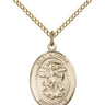 14kt Gold Filled St Michael Paratrooper Medal Necklace 3/4 x 1/2 inch pendant on 18 inch chain handmade by Bliss