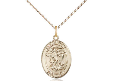 14kt Gold Filled St. Michael the Archangel Patron Saint Medal Necklace 3/4 x 1/2 inch on 18 inch Chain by Bliss