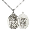 Sterling Silver St. Michael Navy Pendant Necklace 3/4 x 1/2 inch with 18 inch chain by Bliss Manufacturing