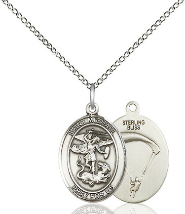 Sterling Silver St. Michael Paratrooper Medal Necklace with 18 inch chain by Bliss Manufacturing