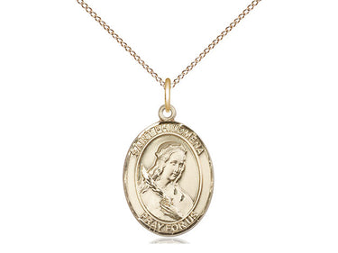14kt Gold Filled St. Philomena Medal Necklace 3/4 inch by 1/2 inch with 18 inch chain by Bliss Manufacturing