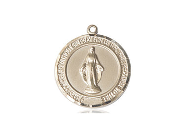 14kt Solid Gold Miraculous Medal Pendant 3/4 x 5/8 inch handcrafted by Bliss Manufacturing USA