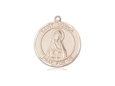 14kt Solid Gold St. Monica Patron Saint Medal Pendant 3/4 x 5/8 inch handcrafted by Bliss USA
