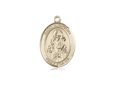 14kt Solid Gold St. Nicholas Catholic patron saint medal pendant 3/4 x 1/2 inch by Bliss