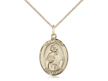 14kt Gold Filled St. Philip the Apostle Patron Saint Medal Necklace 3/4 x 1/2 inches on 18 inch chain by Bliss