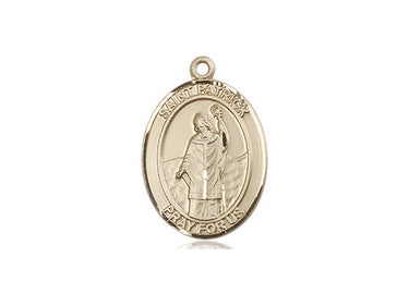 14kt Solid Gold St. Patrick Patron Saint Medal Pendant 3/4 x 1/2 inches by Bliss Manufacturing