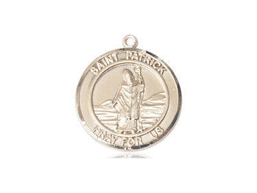 14kt Solid Gold St. Patrick Patron Saint Medal Pendant 3/4 x 5/8 inches handcrafted by Bliss