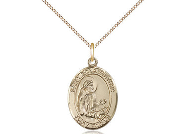 14kt Gold Filled St. Bonaventure Catholic Patron Saint Medal Necklace 3/4 x 1/2 inch on 18 inch Chain by Bliss