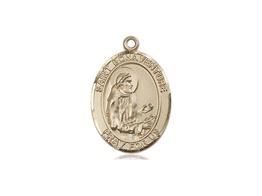 14kt Solid Gold St. Bonaventure Catholic Patron Saint Medal Pendant 3/4 x 1/2 inch by Bliss Manufacturing