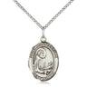 Sterling Silver St. Bonaventure Patron Saint Medal Necklace 3/4 x 1/2 inch with 18 inch chain by Bliss Manufacturing USA