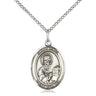 Sterling silver St. Paul the Apostle patron saint medal necklace, 3/4 x 1/2 inches, 18-inch chain, Bliss Manufacturing