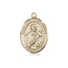 14kt Solid Gold St. Martin De Porres Patron Saint Medal Pendant 3/4 x 1/2 inch by Bliss