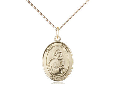14kt Gold Filled St. Peter the Apostle Patron Saint Medal Necklace 3/4 x 1/2 inch with 18 inch chain by Bliss