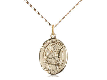 14kt Gold Filled St. Raymond Nonnatus Patron Saint Medal Necklace 3/4 inch by 1/2 inch with 18 inch chain by Bliss