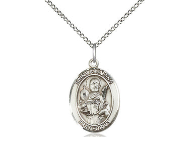 Sterling Silver St. Raymond Nonnatus Patron Saint Medal Necklace 3/4 inch by 1/2 inch with 18 inch chain by Bliss
