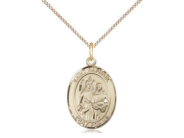 14kt Gold Filled St. Raphael the Archangel Patron Saint Medal Necklace 3/4 inch by 1/2 inch with 18 inch chain by Bliss