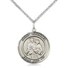 Sterling Silver St. Raphael the Archangel Catholic medal necklace 3/4 x 5/8 on 18 inch chain by Bliss
