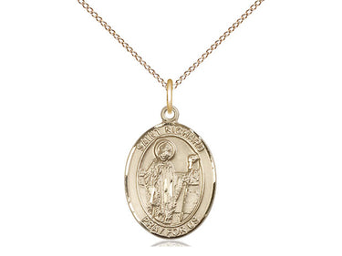 14kt Gold Filled St. Richard Catholic patron saint medal necklace 3/4 x 1/2 on 18 inch chain by Bliss