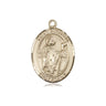 14kt solid gold St. Richard patron saint medal pendant 3/4 x 1/2 handcrafted by Bliss Manufacturing