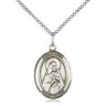 Sterling Silver St. Rita of Cascia Patron Saint Medal Necklace 3/4 x 1/2 inch with 18 inch Chain by Bliss