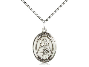 Sterling Silver St. Rita of Cascia Patron Saint Medal Necklace 3/4 x 1/2 inch with 18 inch Chain by Bliss
