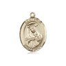14kt Solid Gold St. Rose of Lima Catholic patron saint medal pendant 3/4 x 1/2 inches handcrafted by Bliss