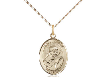 14kt Gold Filled St. Robert Bellarmine Medium Patron Saint Medal Necklace 3/4 x 1/2 with 18 Inch Chain by Bliss